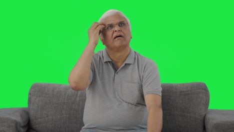 Confused-Indian-old-man-thinking-Green-screen