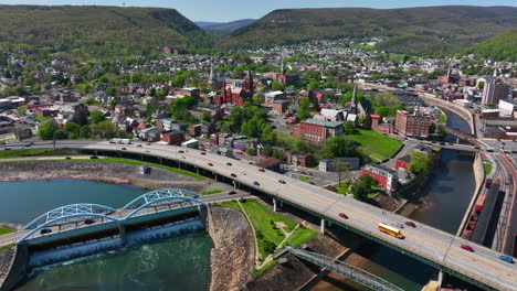 appalachian mountains and river between cumberland maryland and west virginia usa