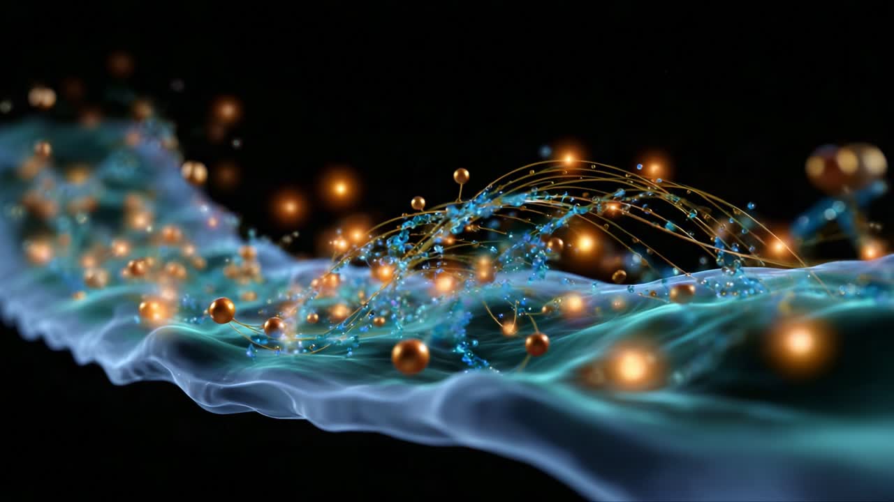 A mesmerizing digital depiction of dynamic energy patterns, showcasing glowing orbs and fluid motion that embody the essence of abstract science and innovation