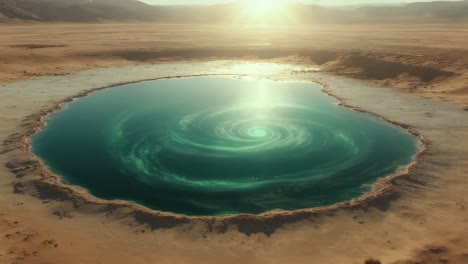 alien desert pool with vortex