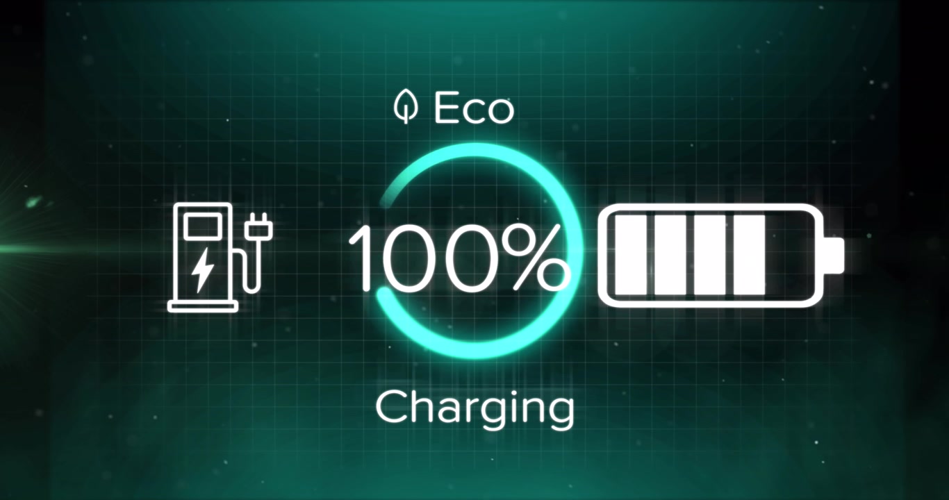 Animation of charging icons over gray background