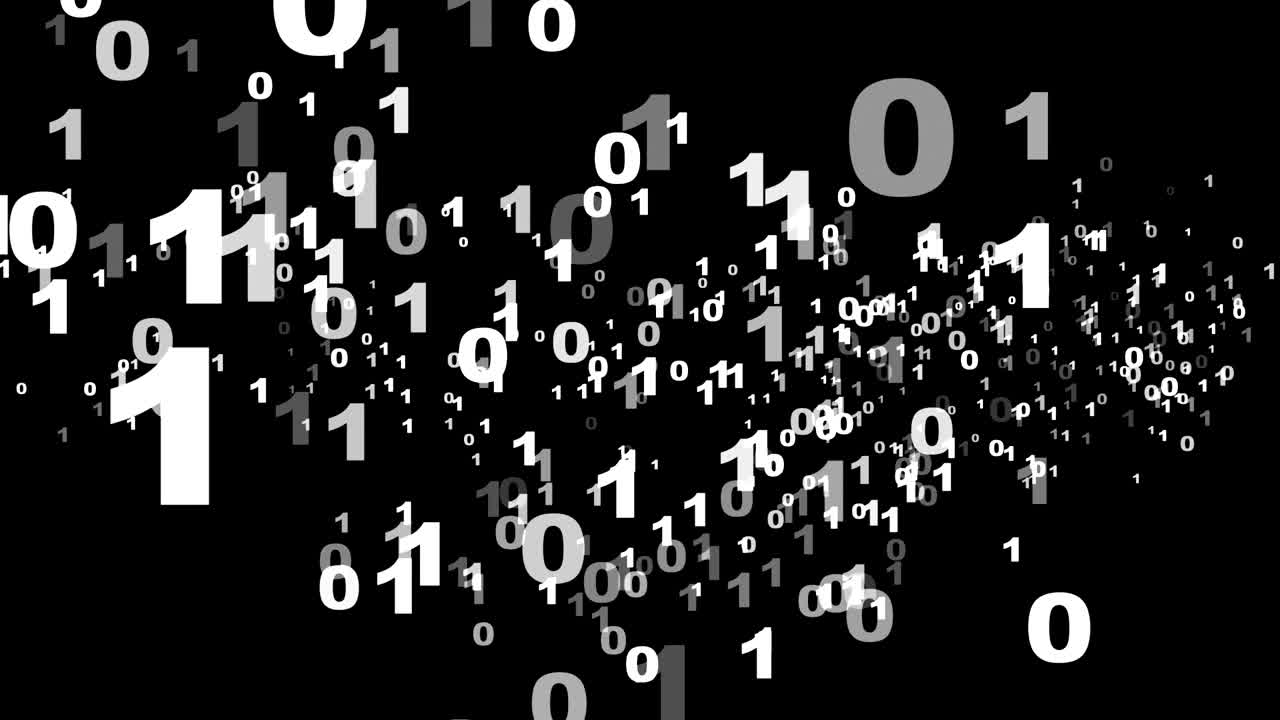 Binary Code Numbers Background Animation, Rendering, Loop