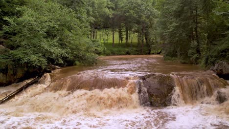 Muddy-storm-water-along-river-in-flood-conditions-near-galax-virginia