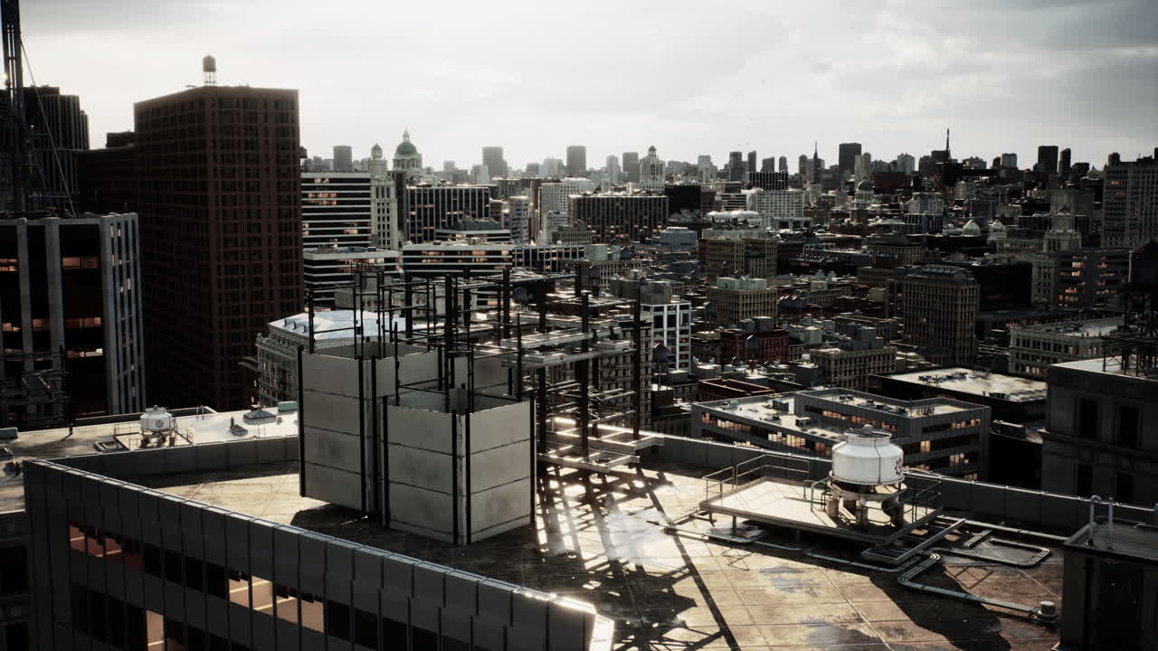 도시 풍경 지붕 전망