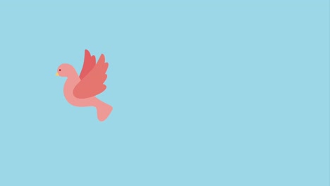 el pájaro volador de la paloma rosa