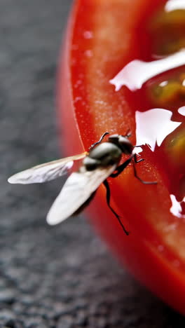 fly on a tomato slice