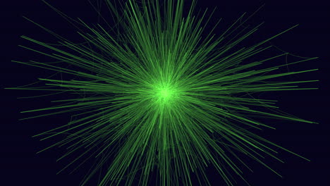 vibrant green light radiating in all directions