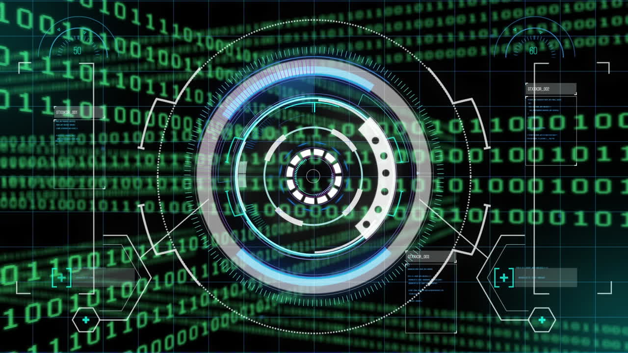 Animation of scope over binary coding data processing