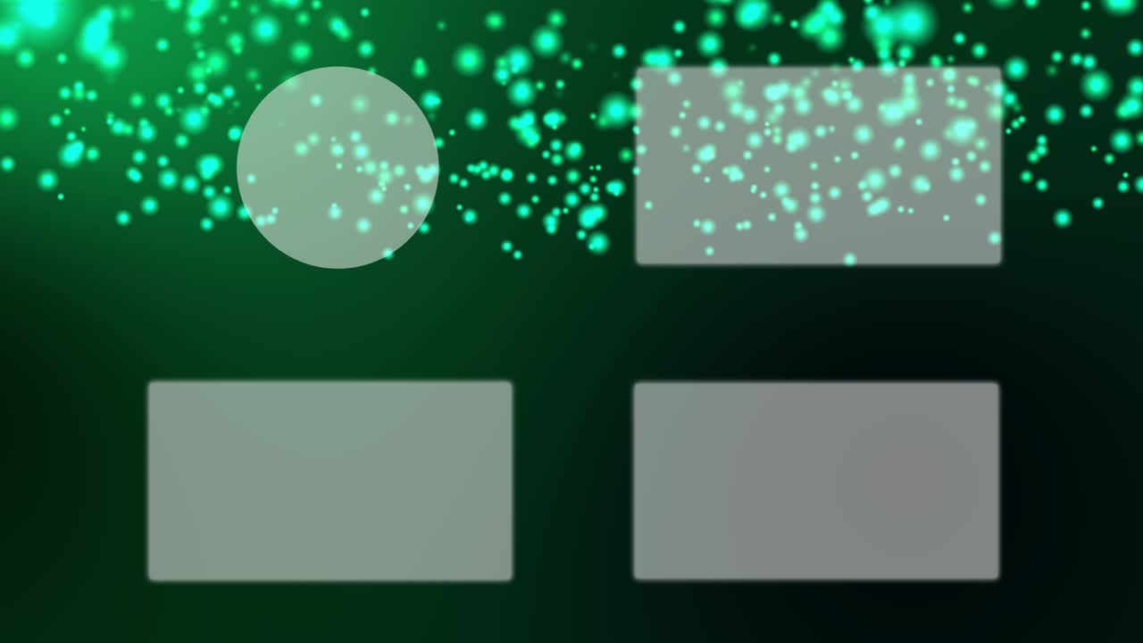 gráficos de movimiento de pantalla de extremo de tarjeta de punto flotante luminoso