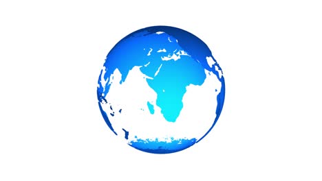 animación del globo giratorio del planeta tierra sobre un fondo blanco. bucle de 4k.