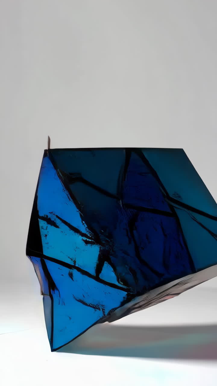 Multi-Colored Geometric Translucent Sculpture