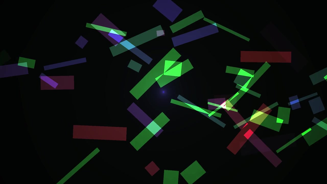 Strålende digital glitch-effekt med ekspanderende geometriske former