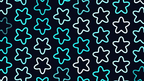 flat colorful stars pattern in rows on black gradient