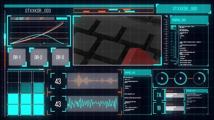 Animation of data processing over keyboard