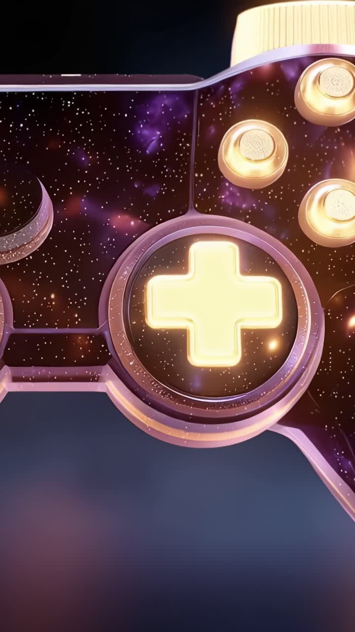 Illuminated Cosmic Game Controller: A Deep-Space Exploration of Digital Play and Connectivity Through Bright, Starry Design and Futuristic Aesthetics