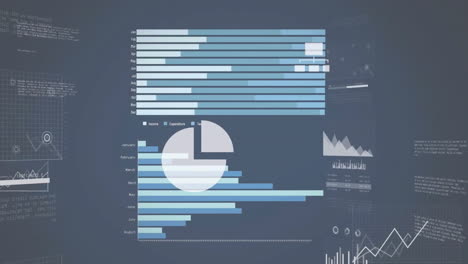 animation of financial data processing over dark background