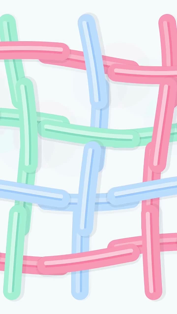 Abstract Animation of Intertwining Pastel Shapes