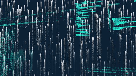 animation of data processing and networks of connections over grind