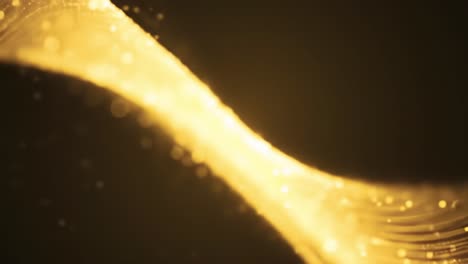 golden particles dance gracefully, creating a mesmerizing display that captures the beauty of light in a tranquil setting at dusk. the atmosphere is calm and enchanting, inviting viewers to relax.