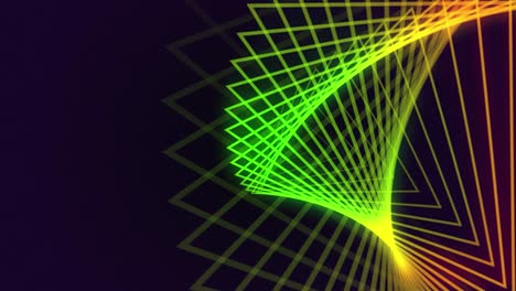 fondo retro resumen brillante corredor futurista poligon red estructura alámbrica túnel movimiento ondas bucle sin interrupción resolución 4k