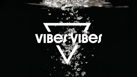 animación de vibraciones texto en letras blancas sobre agua en negro