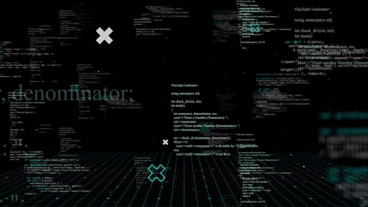 검은색 배경에 데이터 처리의 애니메이션