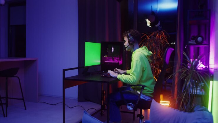 Una persona che gioca a un videogioco sul computer
