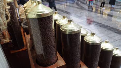 coffee beans display in a city store