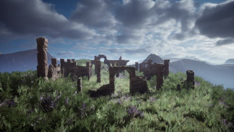ruinas de una antigua ciudad en las montañas