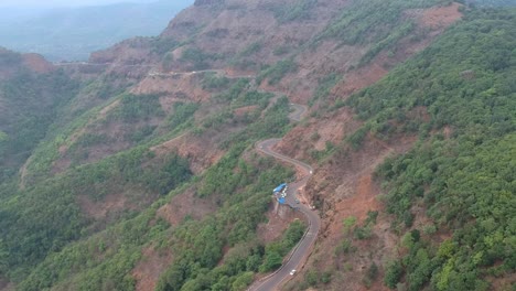 Amba-Ghat,-Maharashtra,-Indien---Drohnenaufnahmen-Aus-Der-Luft---Reisen-|-Straße-|-Westliches-Ghat-|-Indien-|-Ausflug