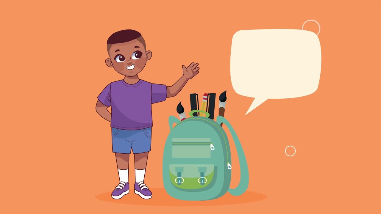 animación de personajes de niños pequeños afro