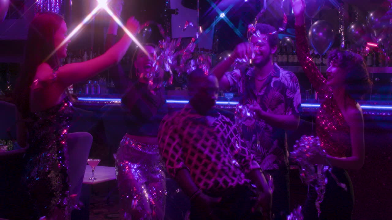 Friends having fun in a new year eve party