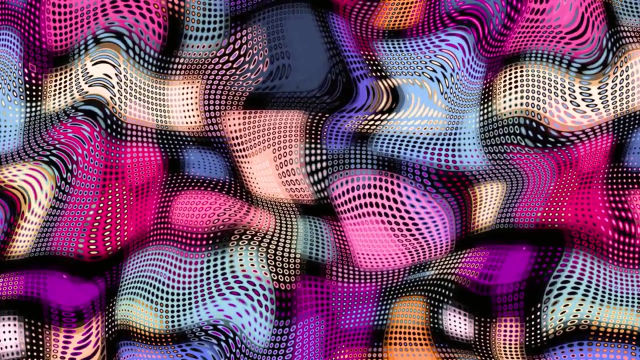 Dynamic Abstract Background with Colorful Dotted Waves