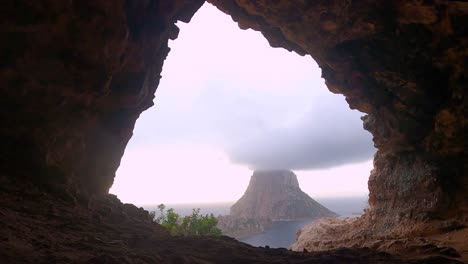 es vedrá view point time lapse of clouds passing by in ibiza, spain