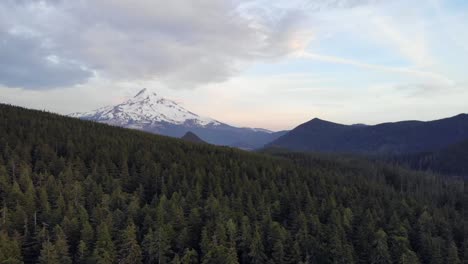 aerial drone shot of mt. hood wilderness