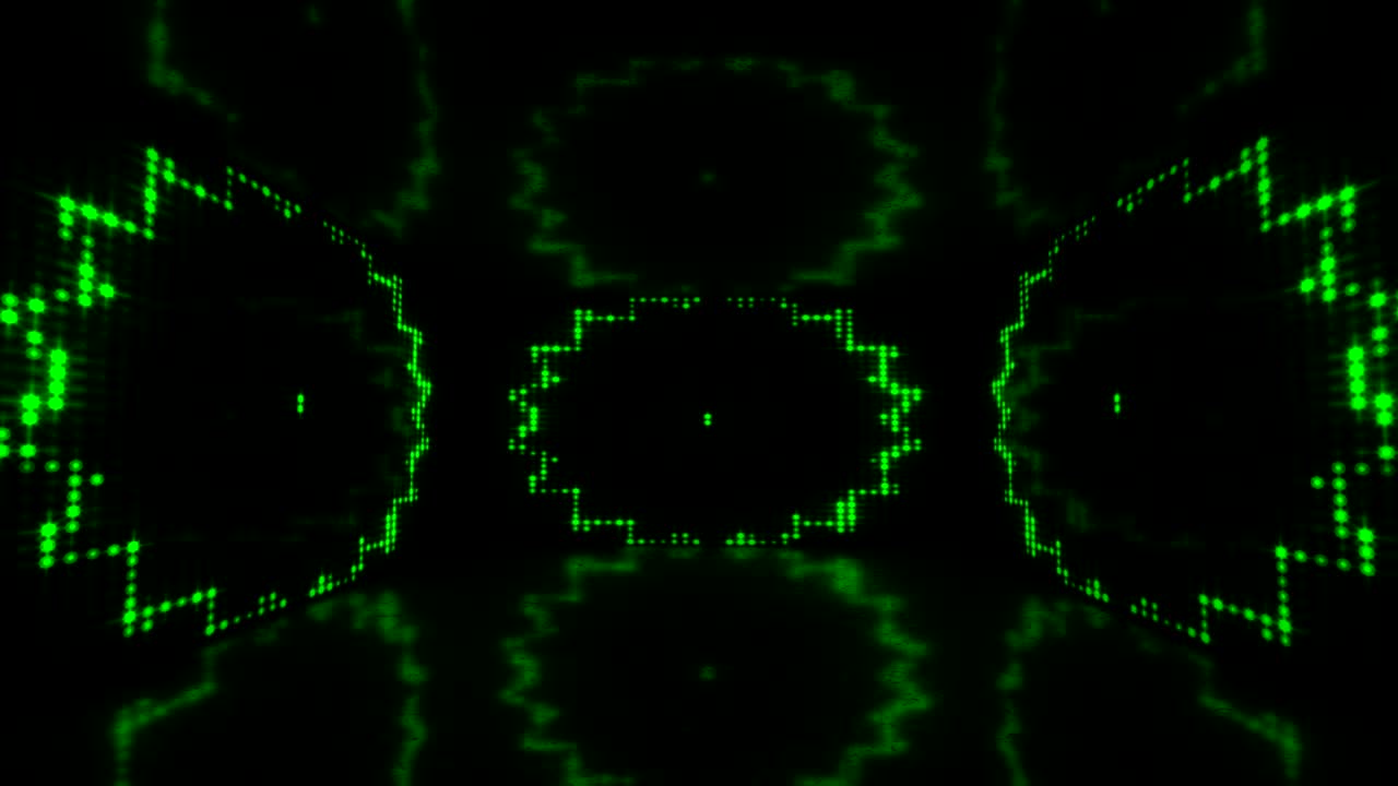 4k Glowing Stage green Neon Lights - Loopable stock video