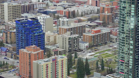 View-of-buildings-in-a-small-city,-Calgary,-Alberta