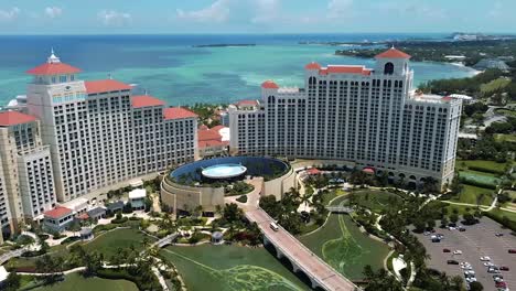 drone aerial footage of bahamas luxury resort grand hyatt baha mar beachfront villa near nassau-1