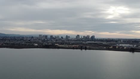 slow zoom in of a view of oakland california