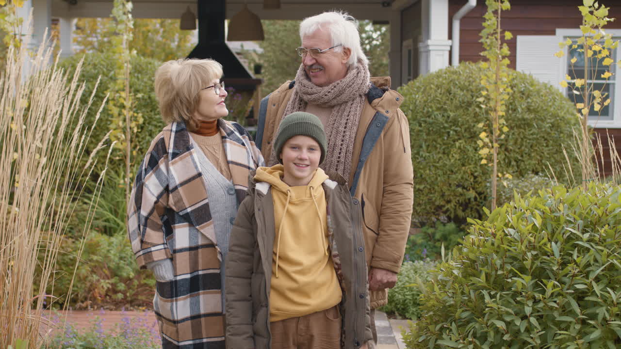 Family Portrait in Autumn Garden