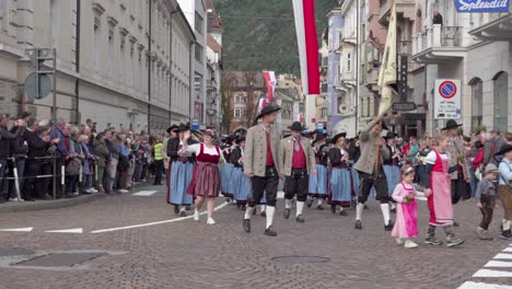 traditional parade in european town