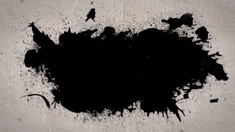 animación de manchas negras y manchas de sangre sobre fondo beige
