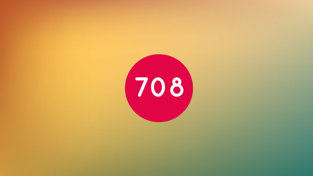 다채로운 배경에 성장하는 숫자의 애니메이션