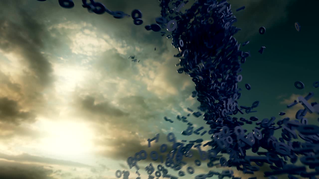 animación abstracta de una tormenta binaria