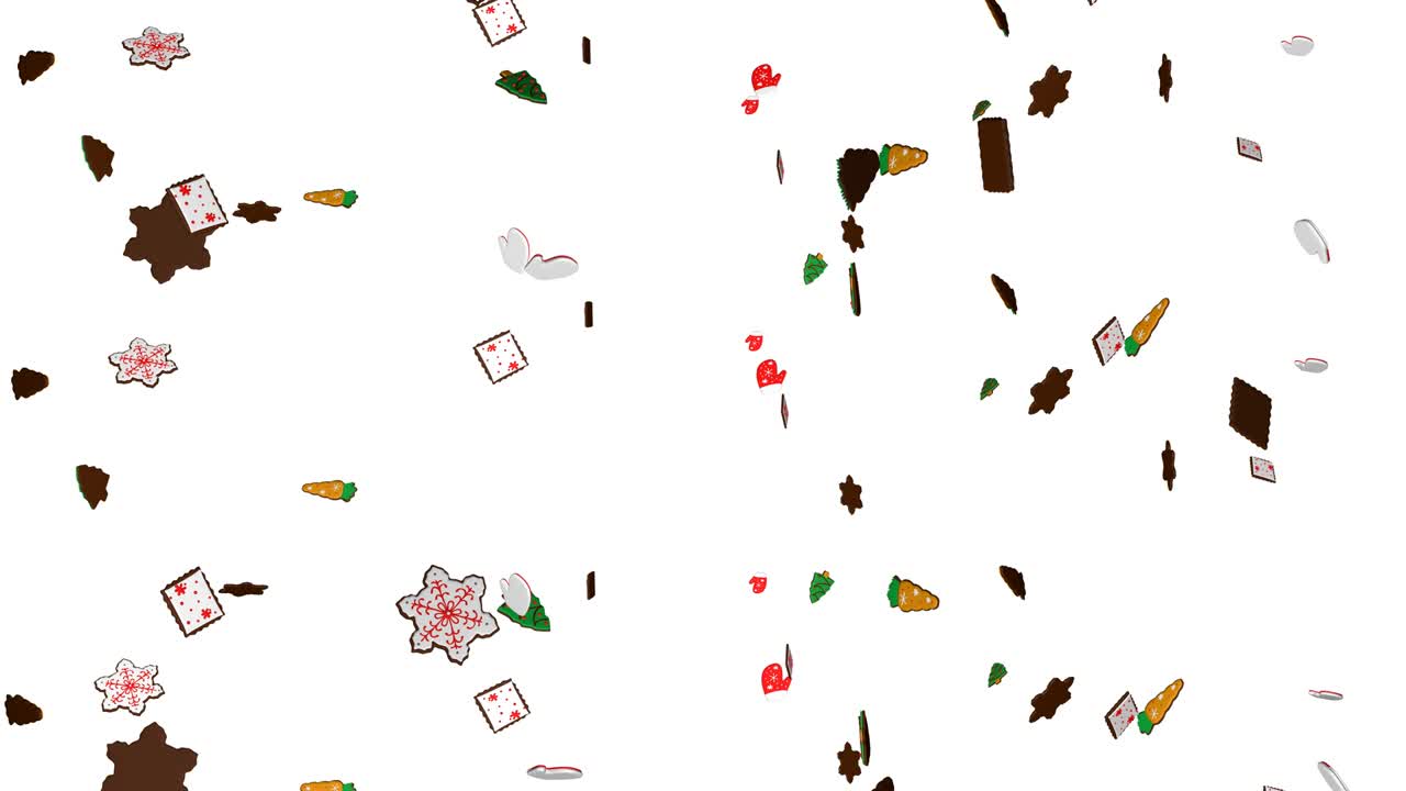 루핑 크리스마스 쿠키 비, 떨어지는 쿠키 크리스마스 배경
