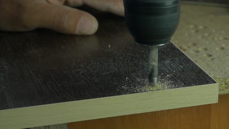 drilling a hole in wood