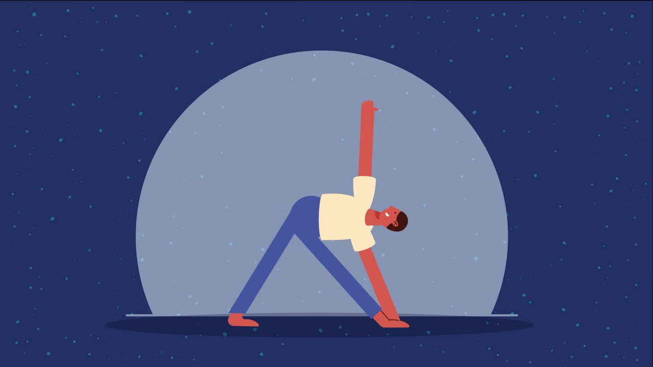 운동 애니메이션을 연습하는 남자 운동선수