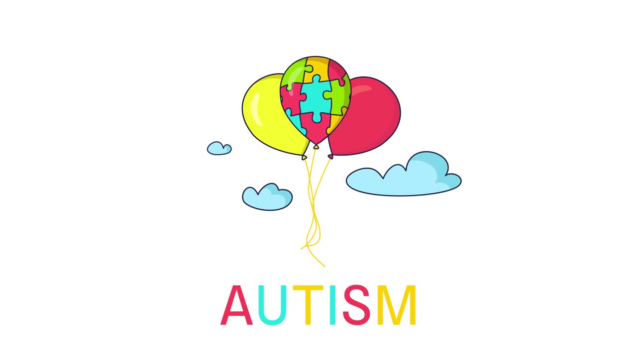 póster de globo de concienciación autismo