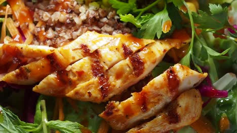 grilled chicken salad with quinoa and vegetables