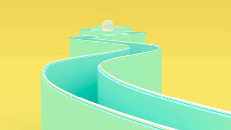 3d minimal motion design infinite loop animation the ball is rolling downhill 4k